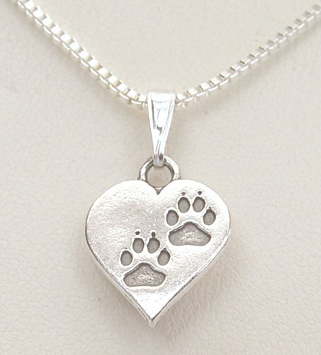 Diamond Paw Print Disc Charm Pendant in Sterling Silver & 10k Rose Gold